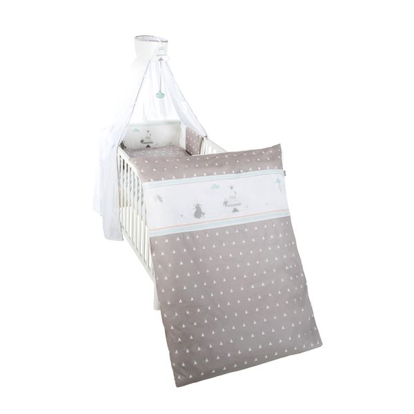 Roba Set Da Letto Per Bambini 4 Pezzi "IndibäR"", Biancheria Da Letto 100X135 (Piumino E Cuscino), Nido, Baldacchino"-image