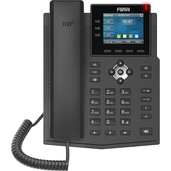 Fanvil X3U, Telefono Ip, Nero, Cornetta A Filo, Da Scrivania/A Parete, In-Band, Out-Of-Band, Info Sip, 6 Linee-image