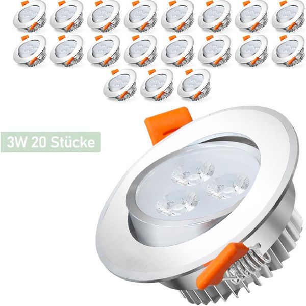 Tolletour 20X 3W Bianco Freddo Led Faretti Da Incasso Faretti Da Soffitto Led Spot Da Soffitto Faretti Da Soffitto Faretti Da Incasso Luci Da Incasso Per Bagno Cucina Camera Da Letto-image