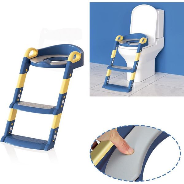 Yakimz Sedile Del Water Per Bambini Vasino Trainer Con Gradini Per Bambini E Bambine Bambino Blu-image