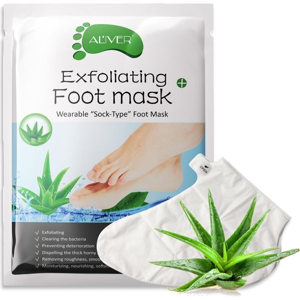 Maschera Per I Piedi Scrub Per I Piedi Cura Dei Piedi Calzini Anti-Calli Rimuovi Calli Con Aloe, 1 Paio-image