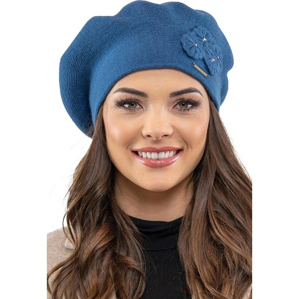 Vivisence Berretto Da Donna Con Aggiunta Di Lana - Caldo Cappello Classico Da Donna Elegante Cappello Invernale Da Donna - Cappelli A Maglia Per L'inverno Autunno - Blu-image