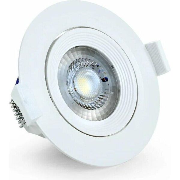 Faretto Da Incasso Led Cob 5 Watt | Rotondo | Orientabile | Bianco | IP20 Bianco Caldo (3000 K)-image