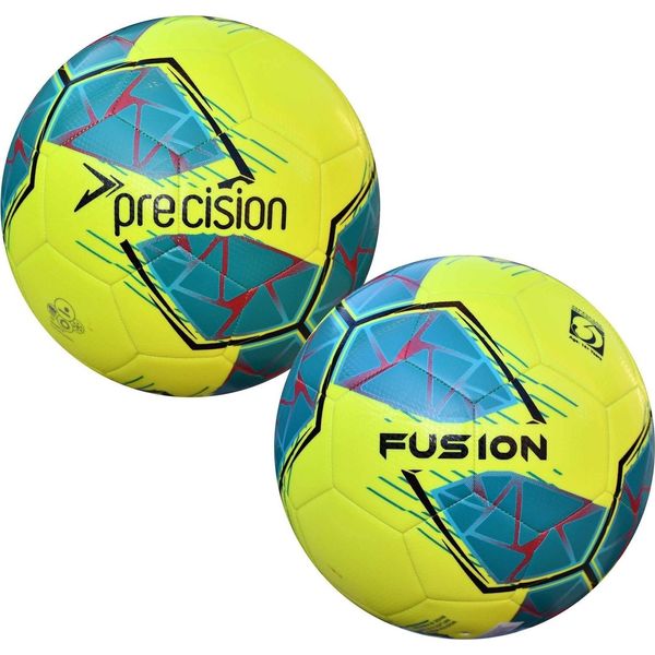Precision - Pallone Da Allenamento "Fusion Fifa Basic"" RD3512 (3) (Giallo Fluorescente/Benzina/Blu-Verde/Rosso)"-image