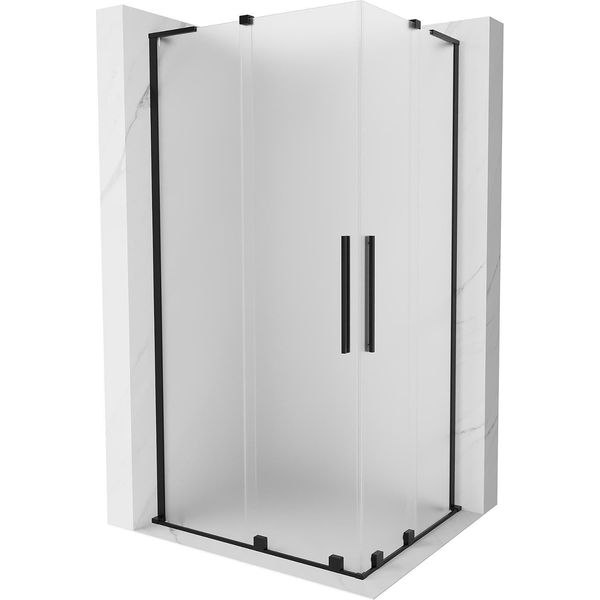 Mexen Velar L Duo Cabina Doccia Scorrevole 90 X 80 Cm, Smerigliata, Nera - 871-090-080-02-33-70-image