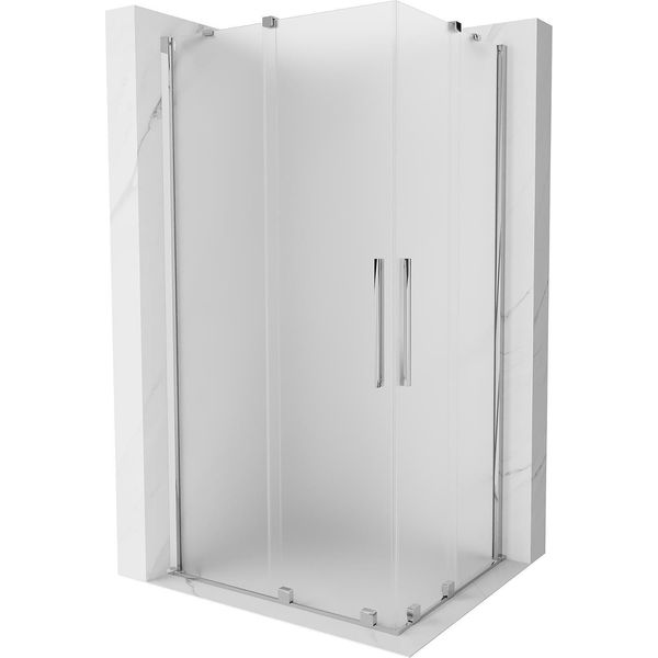 Mexen Velar Duo Cabina Doccia Scorrevole 90 X 80 Cm, Smerigliato, Cromo - 871-090-080-32-01-image