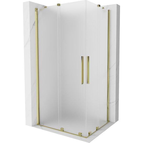 Mexen Velar Duo Cabina Doccia Scorrevole 90 X 80 Cm, Smerigliata, Oro - 871-090-080-32-50-image