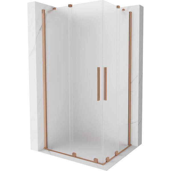 Mexen Velar Duo Cabina Doccia Scorrevole 100 X 90 Cm, Ghiaccio, Rame Spazzolato - 871-100-090-32-65-image