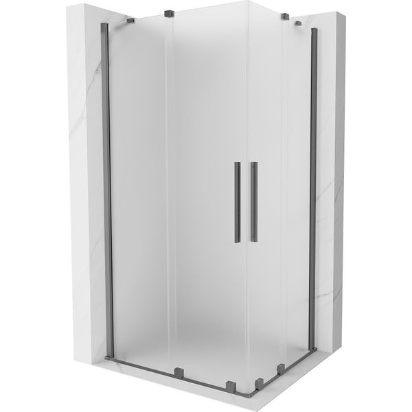 Mexen Velar Duo Cabina Doccia Scorrevole 100 X 90 Cm, Smerigliata, Gun Metal - 871-100-090-32-95-image