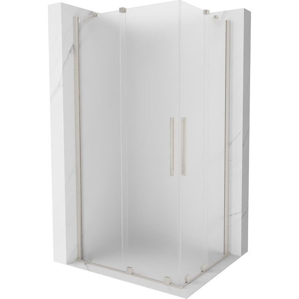 Mexen Velar Duo Cabina Doccia Scorrevole 100 X 90 Cm, Brina, Nichel Spazzolato - 871-100-090-32-97-image