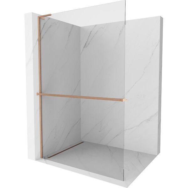 Mexen Kioto+ L Schermo Doccia Con Mensola Walk-In 65 X 200 Cm, Trasparente, Rame Spazzolato - 800-065-123-65-00-image
