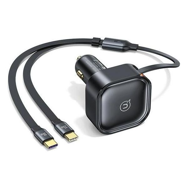 Usams ŁAd. Con Cavo Retrattile2Xusb-C C41 Pd 30W Fast Charge Black/Black Con Cavo Retrattile2Xusb-C C41 Pd 30W Carica Rapida Nero/Nero Cc220Cc01 (Us-Cc220)-image