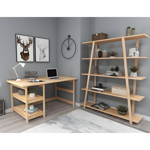 Suite Studio Marrone Chiaro Scrivania Ufficio Di Design Libreria In Legno-image