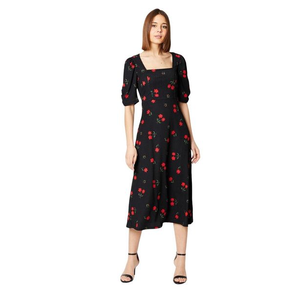 Dorothy Perkins - Abito Midi Foderato Da Donna DP4854 (40 It) (Nero)-image