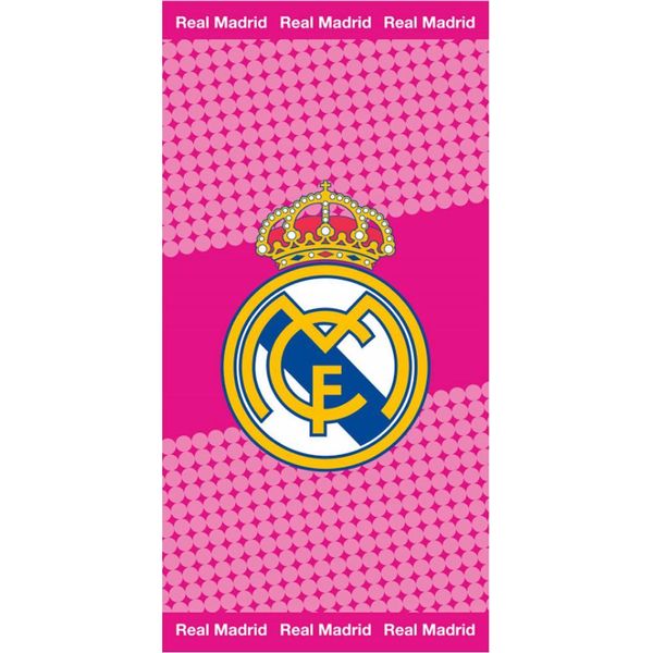 Carbotex Real Madrid Asciugamano Da Spiaggia Asciugamano Da Sauna Asciugamano Da Doccia 70X140 Rosso/Rosa Tifosi Donne :-image