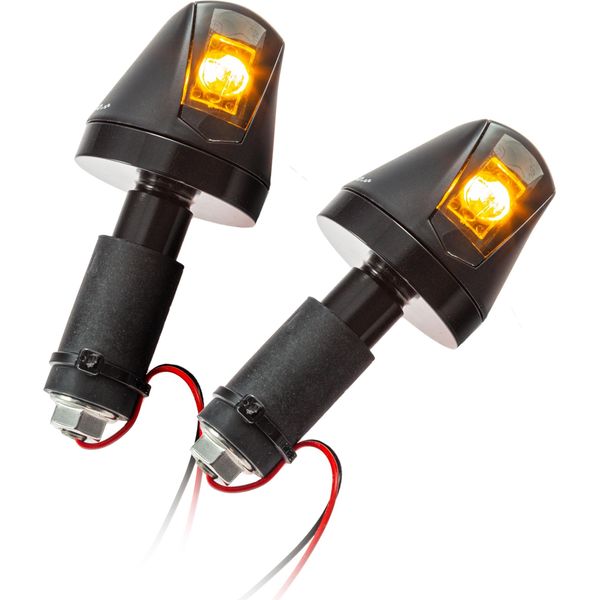 Terminali Universali Per Moto - Indicatori Di Direzione Hi-Power Led Knight Nero Colorato Omologati 1 Coppia-image