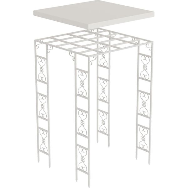 Pergola Da Giardino, Struttura In Metallo, Facile Da Montare, Bianca, 180X180X270Cm-image