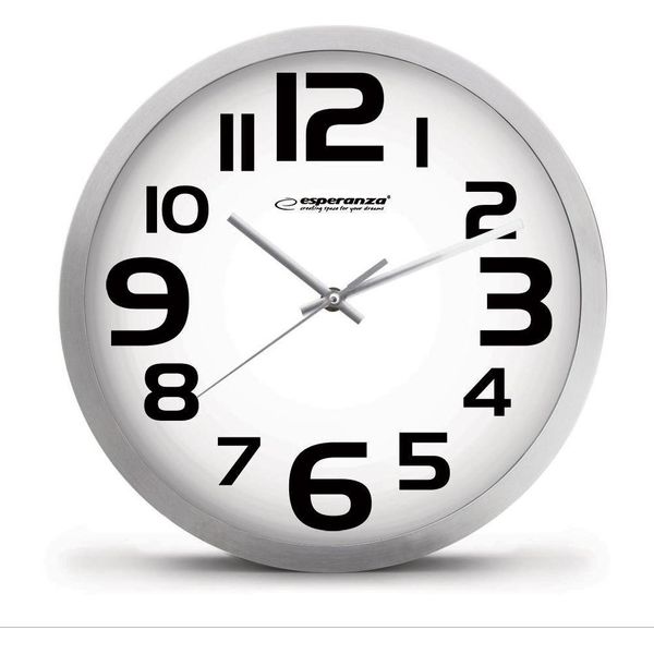 Esperanza EHC013W Wall Clock - Zurich - Black Quartz Clock Oval Black. White-image