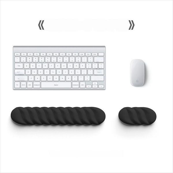 Inf Set Ergonomico Poggiapolsi Tastiera E Mouse Per Sollievo Affaticamento Nero-image