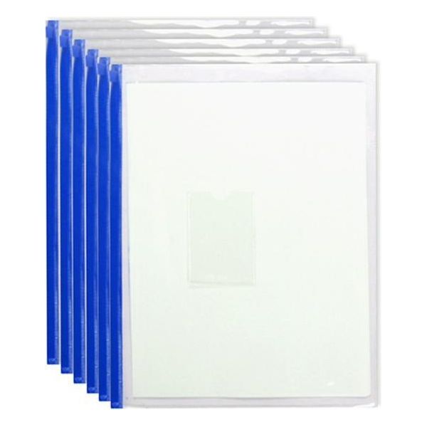 Inf A4 Pvc Buste Trasparenti Con Cerniera - Set Da 6 Per Organizzazione Documenti Blu-image