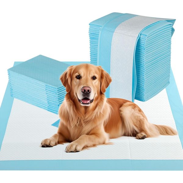 Costway 100 Pezzi 90X90Cm Assorbenti Per Cani, A Prova Di Perdite, Assorbenti Per Cuccioli, Assorbenti Igienici Usa E Getta, Assorbenti Per L'addestramento Dei Cuccioli-image