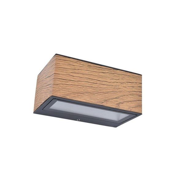 ECO-LIGHT 5189135118 Lutec Led Applique Da Esterno Gemini Antracite/Legno 10,5W 700Lm 4000K IP54-image