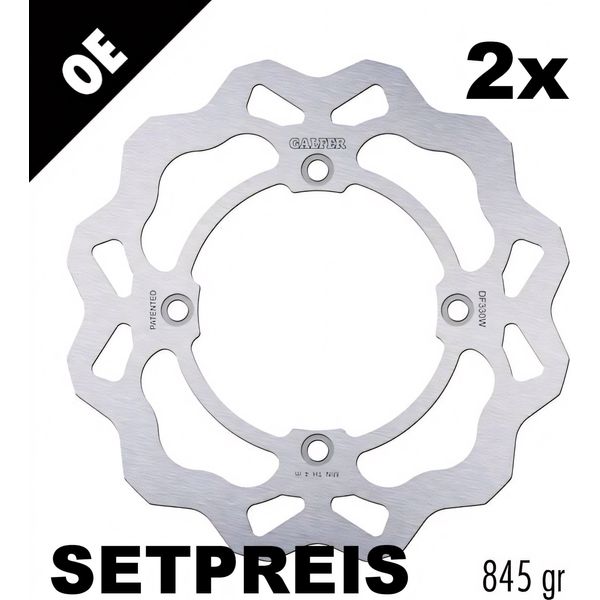 Set Di Dischi Freno Galfer 2X DF330W Wave® Rigido Anteriore 260X4.5Mm Per Suzuki An Burgman 650 Ccm Anno 2002-image