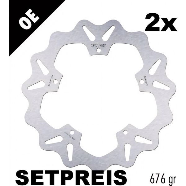 Set Dischi Freno Galfer 2X DF666W Wave® Anteriori Rigidi 240X4Mm Per Piaggio X9 Amalfi X8 Evolution Carnaby I.E X Evo 125 - 400 Ccm-image