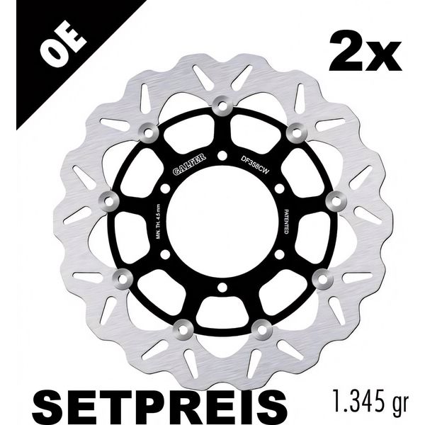 Set Di Dischi Freno Galfer 2X DF358CW Wave® Flottante Anteriore 310X5Mm Per Suzuki GSX-R Gsx S 600 - 1000 Ccm Anno 2008 - 2021-image