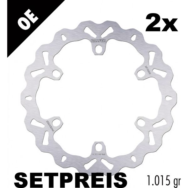 Set Di Dischi Freno Galfer 2X DF768W Wave® Anteriori Rigidi 320X4.5Mm Per Ducati Multistrada S Ds 1000 / 1100 Ccm Anno 2003 - 2009-image