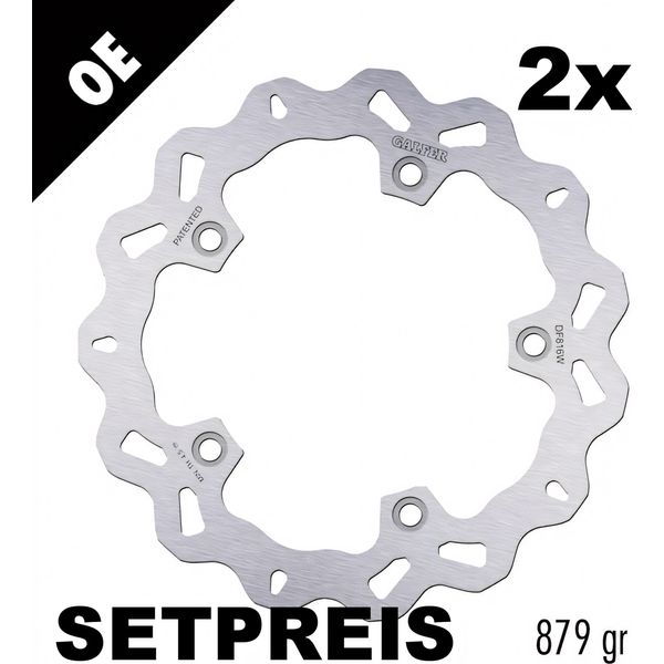 Set Di Dischi Freno Galfer 2X DF816W Wave® Rigido Anteriore 270X5Mm Per Bmw C Sport Abs Highline, Triumph Tiger Xc Xca Xrx Gt Yamaha Yp R X-Max 400 - 800 Ccm-image