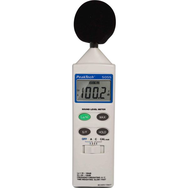 Peaktech P 5055 - Fonometro Digitale 35-130 Db | Valutazione A/C, Funzione Max-Hold E Calibrazione-image