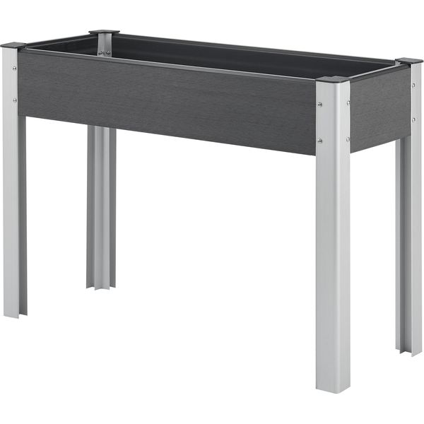 Letto Rialzato Beverwijk 100 X 40 X 75 Cm Letto Per Piante Con Base A Griglia Fioriera Letto Per Ortaggi Resistente Alle Intemperie Struttura In Alluminio Grigio Scuro-image