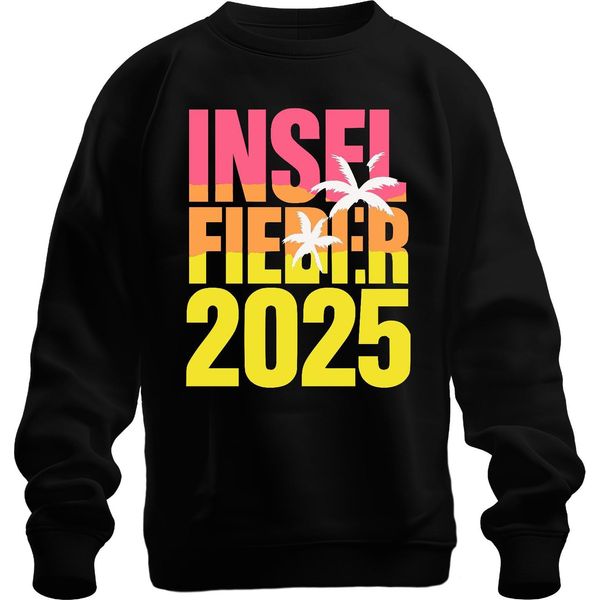 Island Fever 2025 Isola Vacanza Vacanza Estate Spiaggia Palme Mare Unisex Felpa Pullover, Nero, M-image