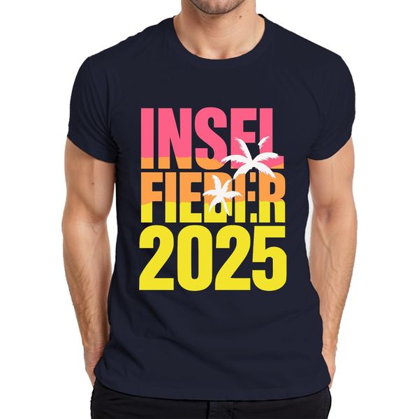 Island Fever 2025 Island Holiday Summer Holiday Beach Palm Trees Sea Maglietta Da Uomo, Navy, S-image