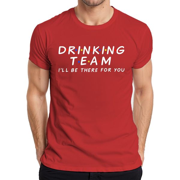 Maglietta Drinking Team I'll Be There For You Friends Serienfan Party Trinkspiel Herren, Rot, M-image
