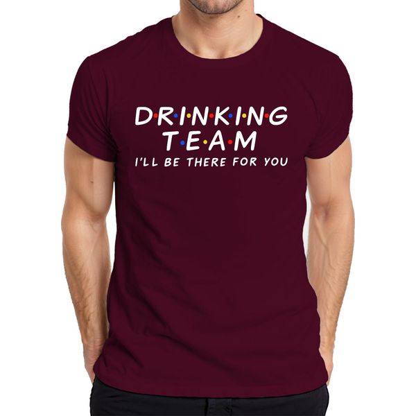 Maglietta Drinking Team I'll Be There For You Friends Serienfan Party Trinkspiel Herren, Borgogna, Xl-image
