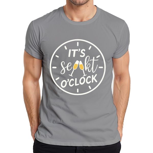 It's Champagne O'clock Champagne Time Champagne Clock Champagne Party Prosecco T-Shirt Da Uomo, Grigio, M-image