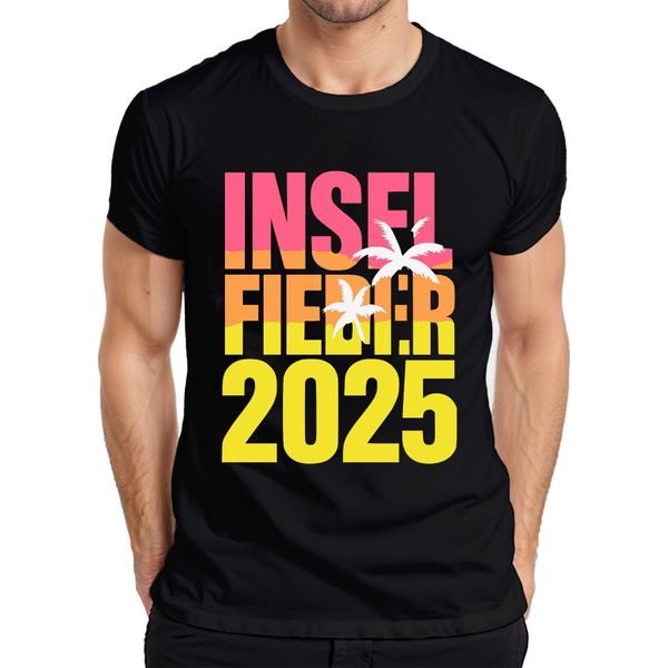 Island Fever 2025 Island Holiday Summer Holiday Beach Palm Trees Sea Maglietta Da Uomo, Nero, Xl-image