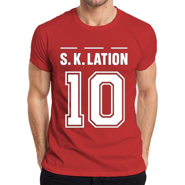 S K Lation 10 Jersey Football Team Party Booze Party Sport Maglietta Da Uomo, Rosso, 3XL-image
