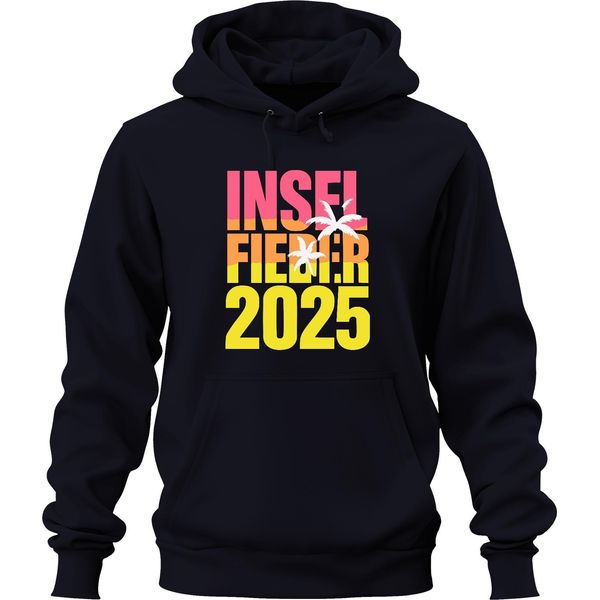 Island Fever 2025 Isola Vacanza Vacanza Estate Spiaggia Palme Mare Unisex Felpa Con Cappuccio Felpa Con Cappuccio, Navy, M-image