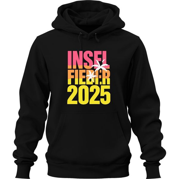 Island Fever 2025 Isola Vacanza Vacanza Estate Spiaggia Palme Mare Felpa Con Cappuccio Unisex, Nero, Xxl-image