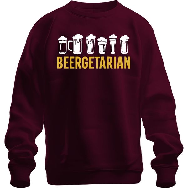Beergetarian Amante Della Birra Regalo Birra Fan Birra Artigianale Pub Unisex Felpa Pullover, Borgogna, S-image