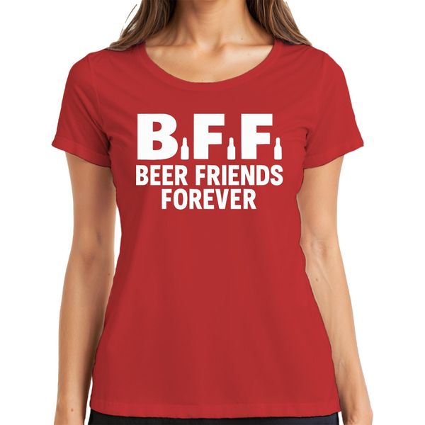 Maglietta Bff Beer Friends Forever Beer Friends Party Pub Jga Funny Beer Ladies, Rosso, Xxl-image