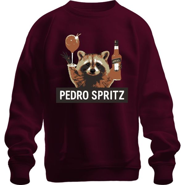 Pedro Spritz Raccoon Aperol Spritz Cocktail Summer Gift Unisex Felpa Pullover, Borgogna, Xxl-image