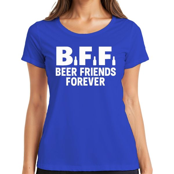 Bff Beer Friends Forever Beer Friends Party Pub Jga Funny Beer Ladies T-Shirt, Blu, L-image