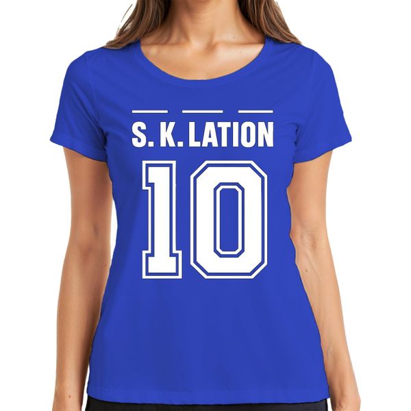 S K Lation 10 Jersey Football Team Party Booze Party Sport Maglietta Da Donna, Blu, Xxl-image