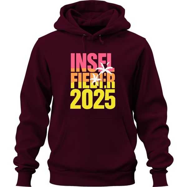 Island Fever 2025 Isola Vacanza Vacanza Estate Spiaggia Palme Mare Felpa Con Cappuccio Unisex, Borgogna, S-image