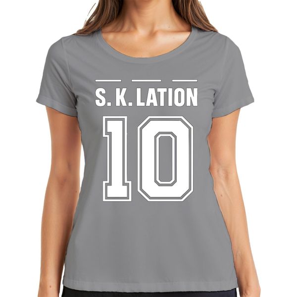 S K Lation 10 Jersey Football Team Party Booze Party Sport Maglietta Da Donna, Grigio, 3XL-image