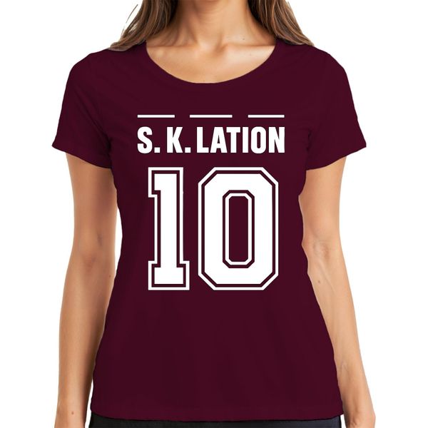 S K Lation 10 Jersey Football Team Party Booze Party Maglietta Sportiva Da Donna, Borgogna, Xxl-image
